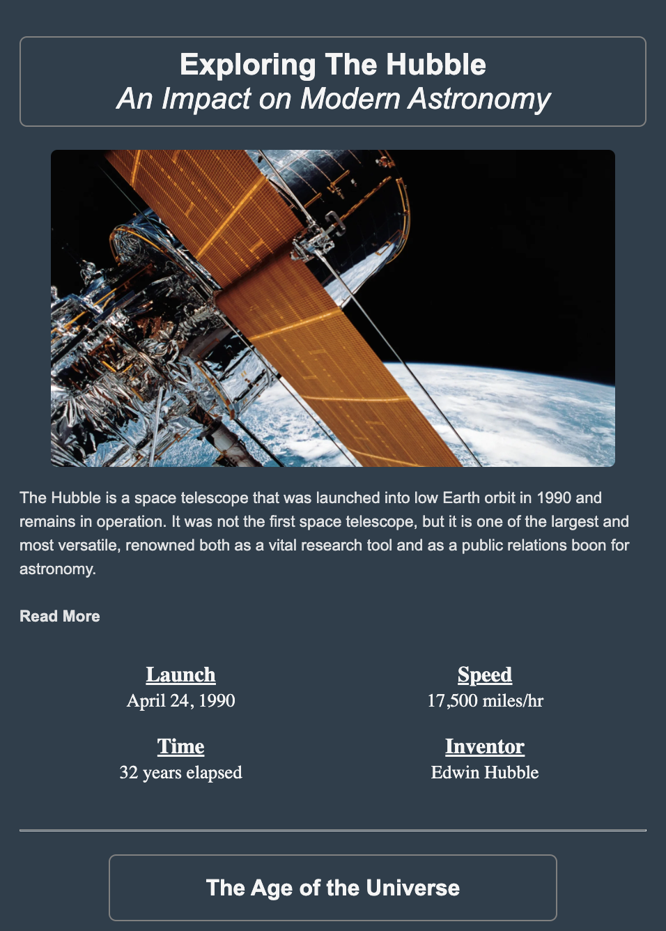 hubble landing page project